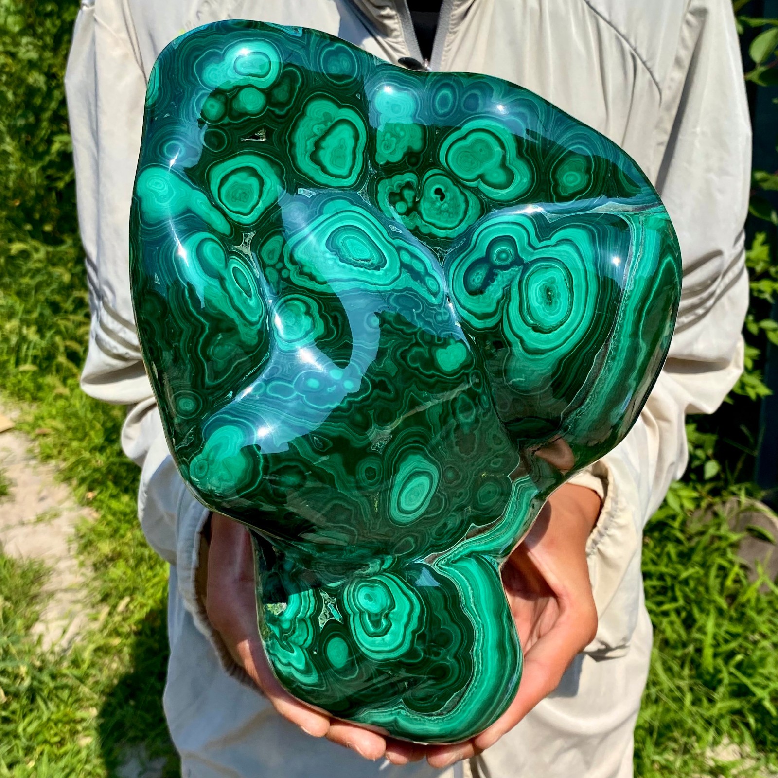 20.5LB TOP Natural Malachite crystal quartz Mineral specimen Reiki gem