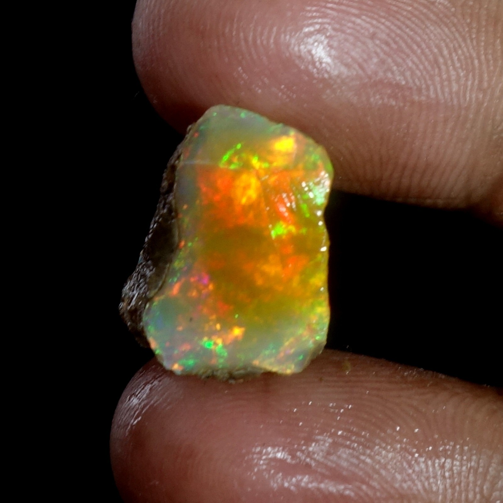 AA+ Ethiopian Oli Opal Rough Entreated Welo Opal Multi Fire Color Flash 12.10Cts