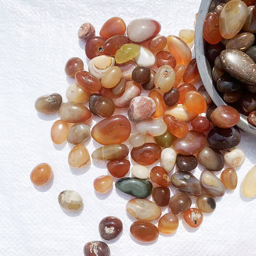 100g Natural Tumbled Crystals Mix Polished Agates Gemstones Healing Stones Decor