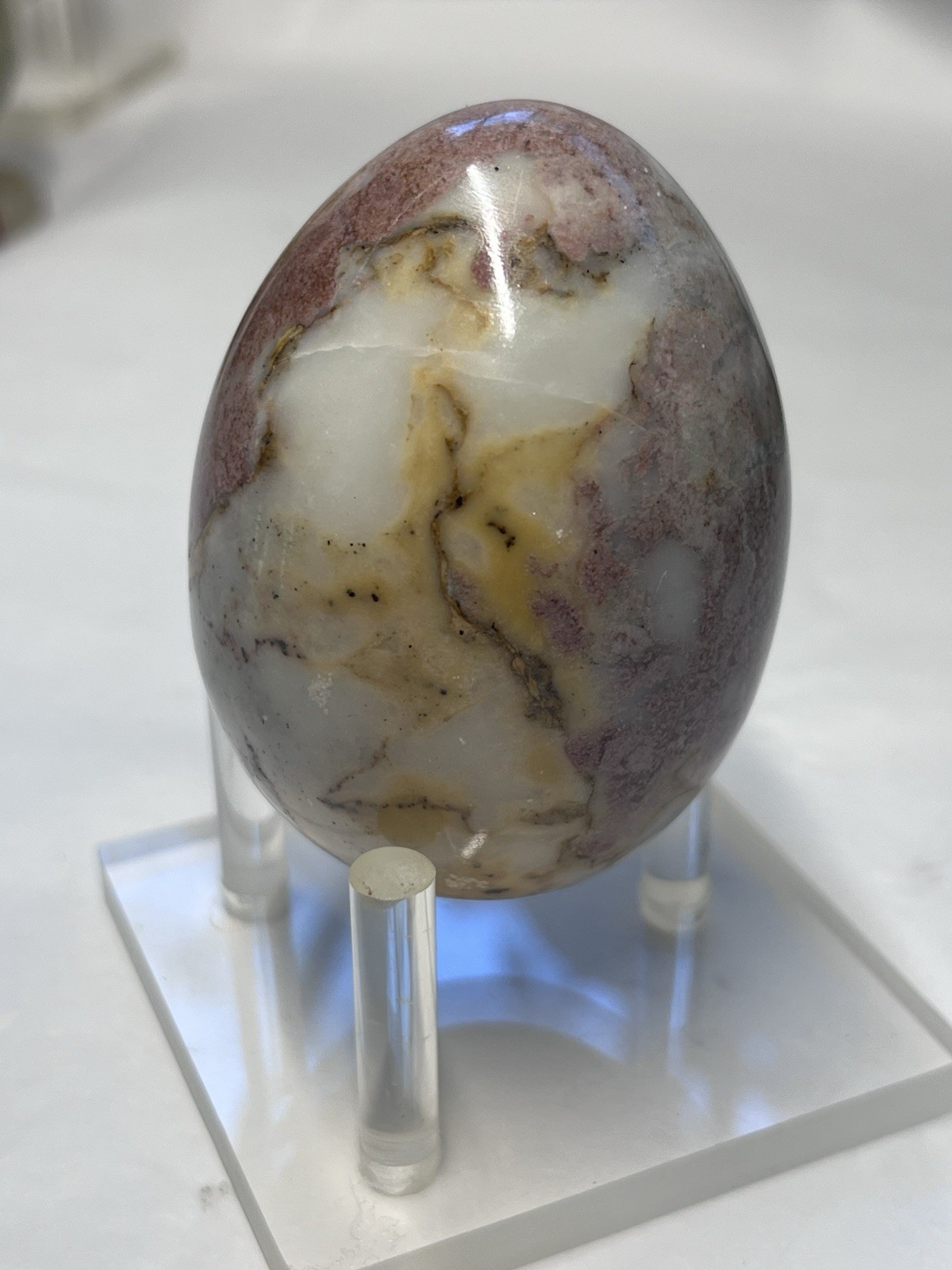 Polished Agate Stone Egg – Unique Natural Gemstone Display Piece (no Stand)