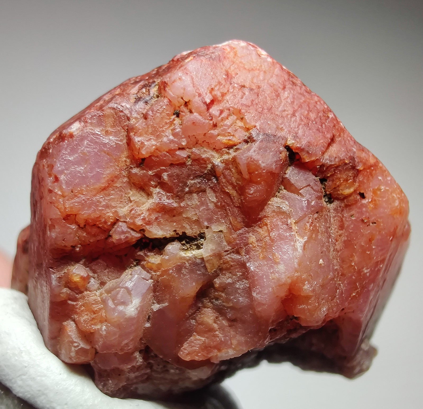 Pink Sapphire crystals, dual color fluorescence! North Carolina. 11 grams.