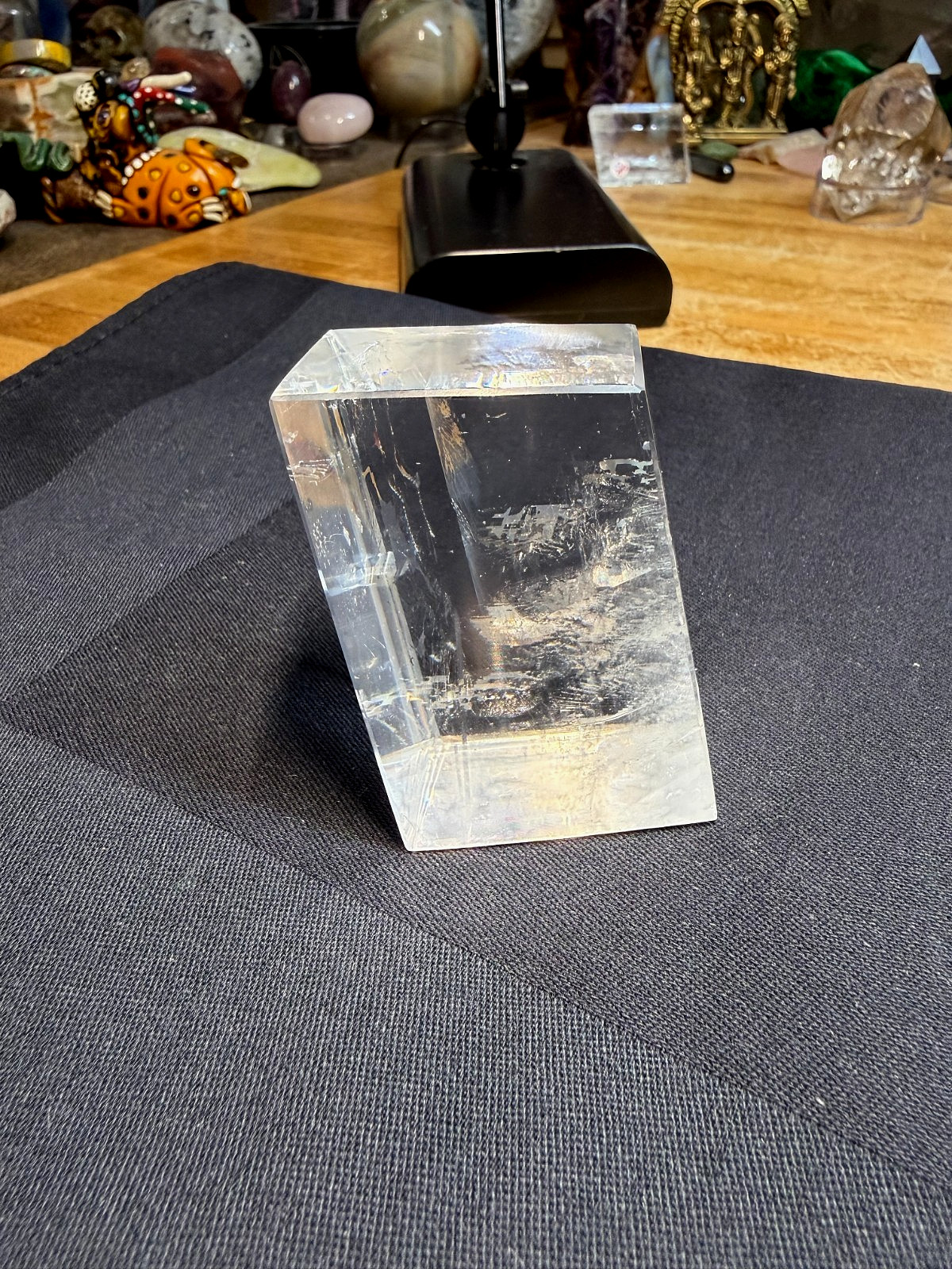 Calcite Rhombus Optical Grade Translucent Crystal Gemstone Cube Specimen 002