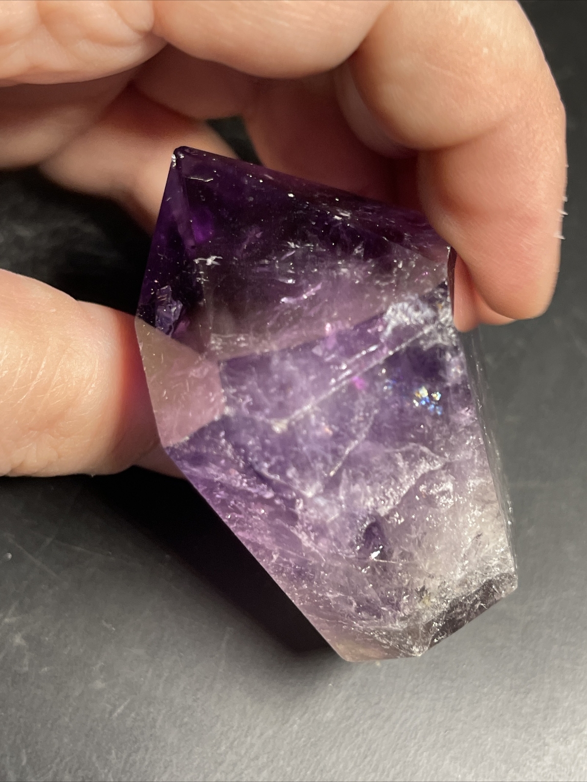 Phantom Smoky Amethyst Crystal Generator Tower 2.2in x 2in x 1.2in 105g