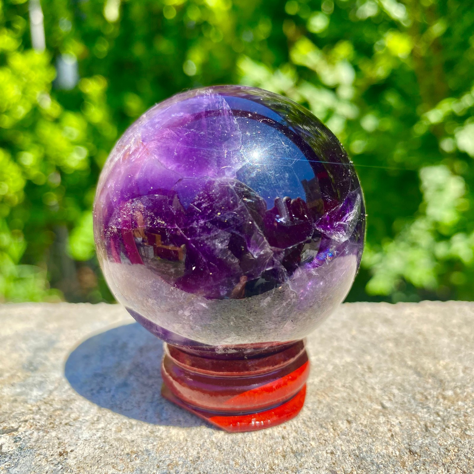 217G natural Green fluorite ball quartz crystal Sphere Reiki energy healing