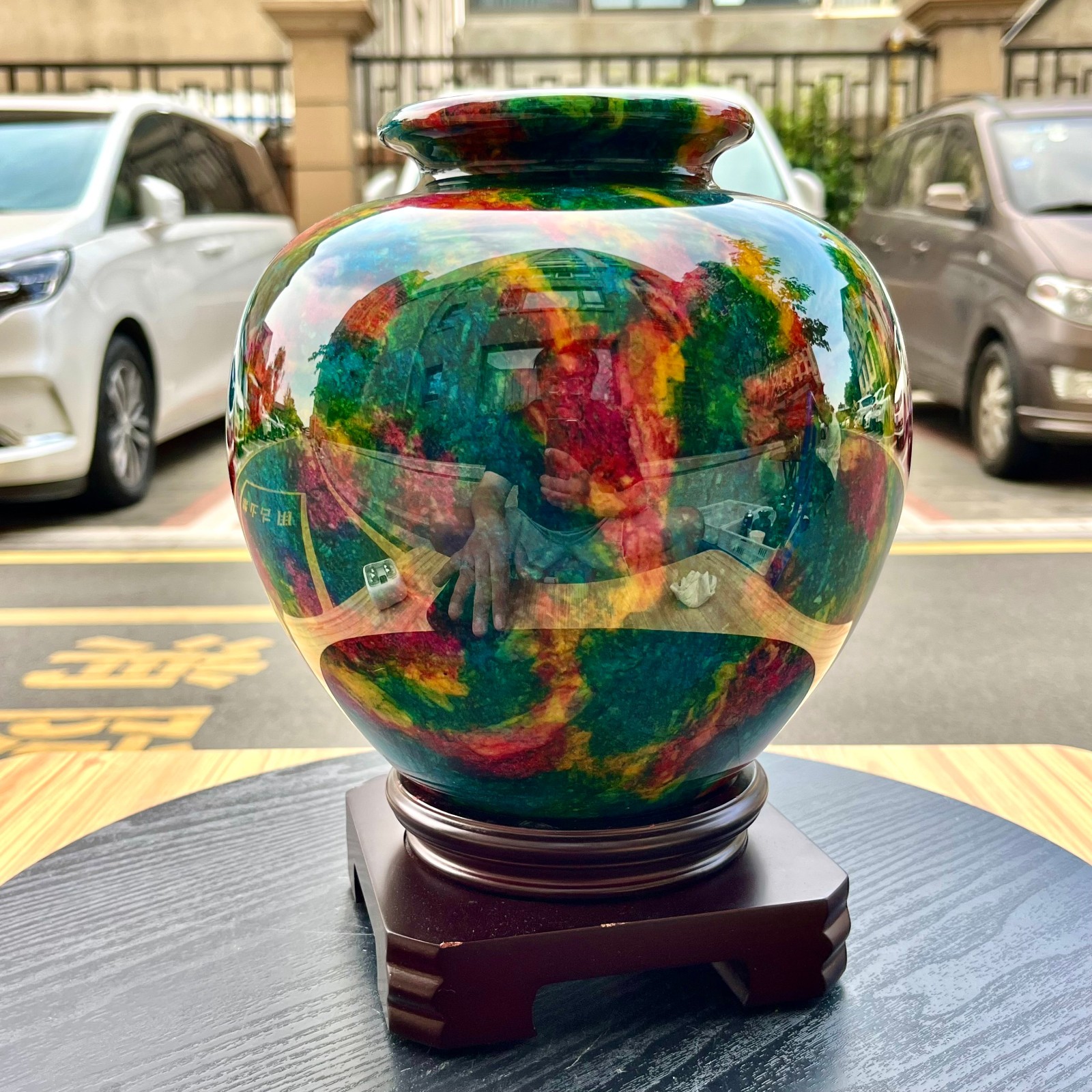 9.24LB Natural “Seven Colors Jade” vase specimen -Taiwan China