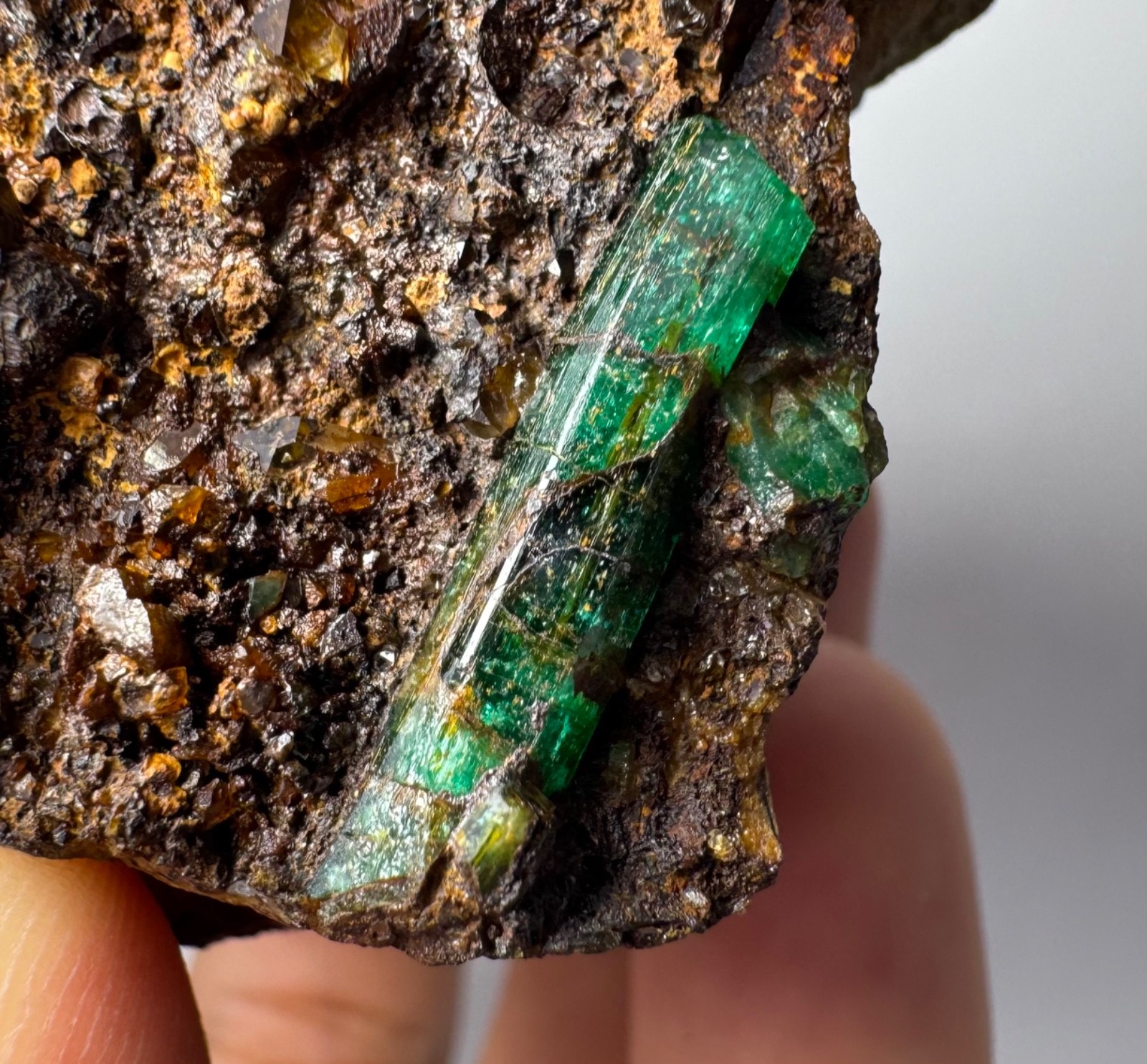 247 Gram Natural Emerald Crystals On Matrix From Panjshir Afghanistan