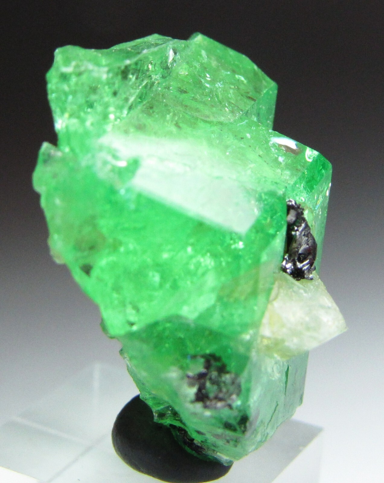 EXQUISITE ELEGANT GLASSY GEM TSAVORITE GROSSULAR GARNET W/ DIOPSIDE!!! TANZANIA
