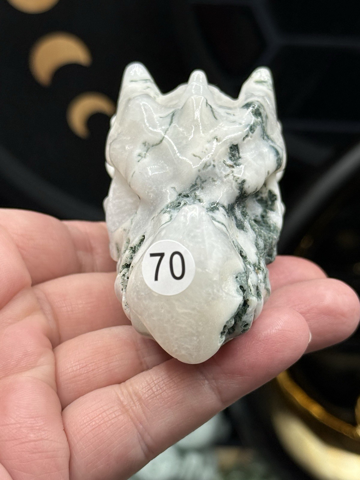 Natural Tree Agate Dragon Head Skull Good size Great price Free ship & gift