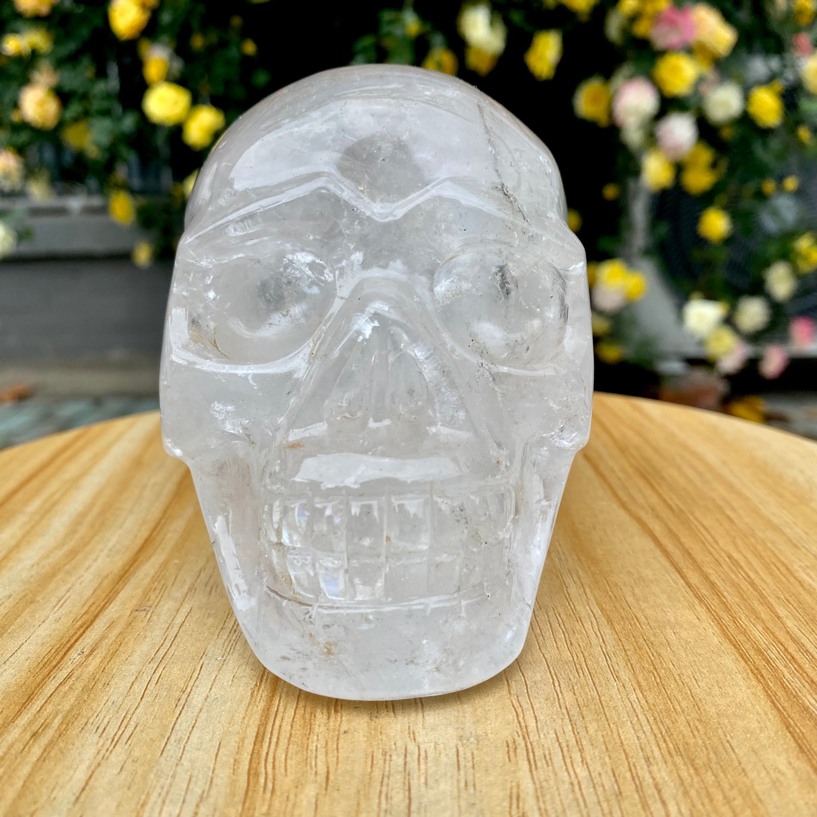 2.86LB TOP! White melting quartz hand carved crystal skull gem reiki healing
