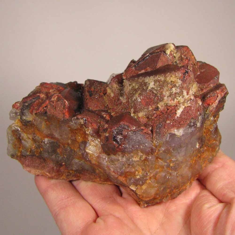 4.7″ Red HEMATOID AMETHYST Skeletal Crystals Cluster – Morocco – 1.4 lbs.
