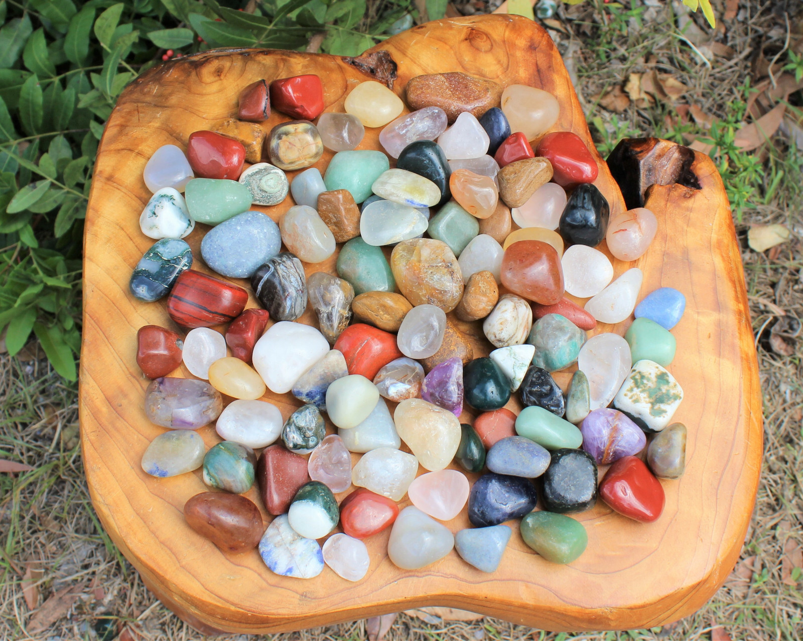 Assorted Mixed Tumbled Stones 2 lb Wholesale Bulk Lot MEDIUM Chakra Reiki Mix