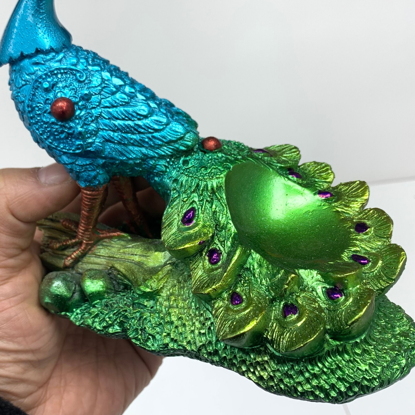 peacock Sphere Resin Holder Stand Base Crystal Ball stand C5