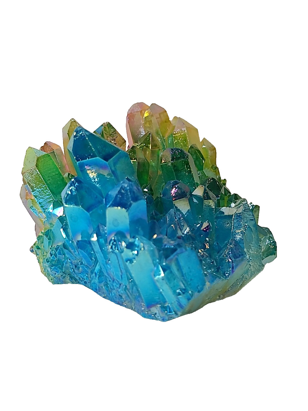 906g Rainbow Aura Quartz Cluster Crystals Angel Colorful Healing Gemstones