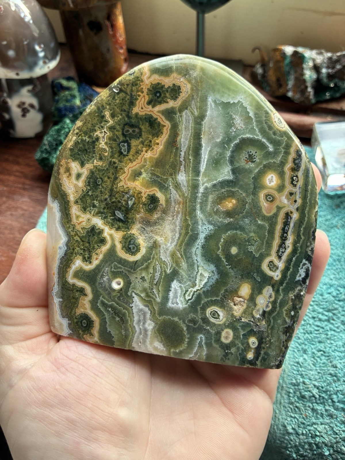 Druzy Orbicular Seventh Vein Ocean Jasper Standing Freeform