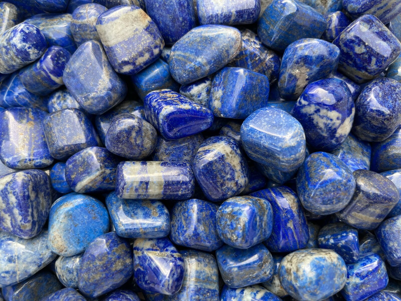 Grade A++ Lapis Lazuli Tumbled Stone, 0.75-1 Inch Lapis Crystals, Wholesale Bulk