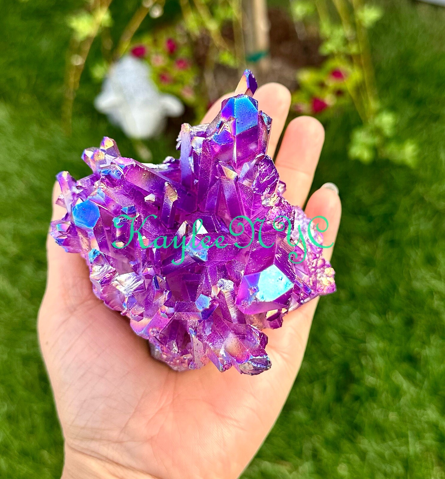Wholesale Lot 6-7 PCs Mix Aura Lemurian Quartz Cluster Raw Crystal Nice Quality