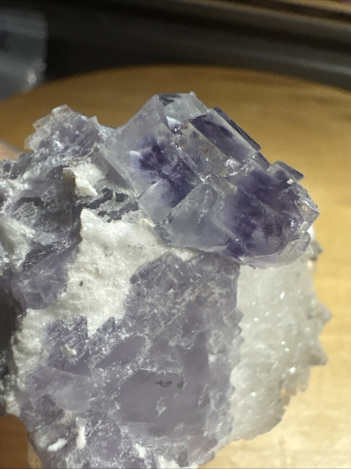7181 Raw Fluorite Cubes With Quartz Uv Reactive 2.0”T 1.7”W 2.6”L Wt. 6 Oz.