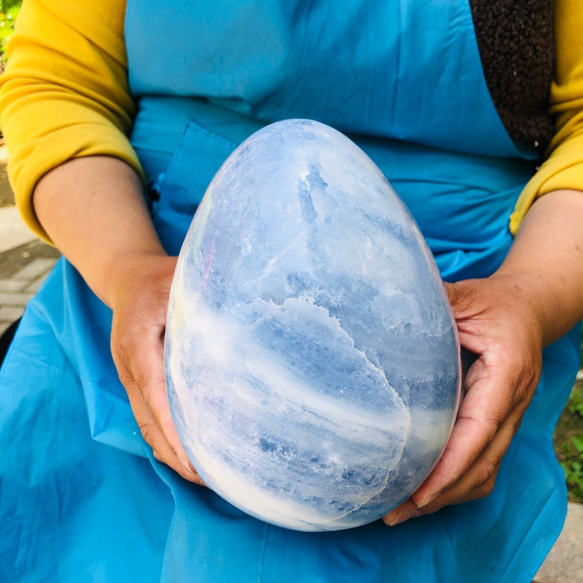 8.2LB Natural Beautiful Blue Crystal Egg Crystal Mineral Specimen Healing 4767