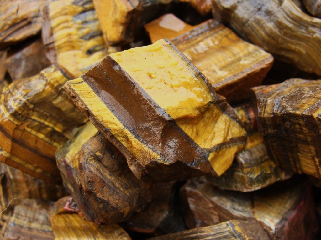 Barrels of Tiger Eye Rough – 500 Carat Lots + a FREE Faceted Gemstone