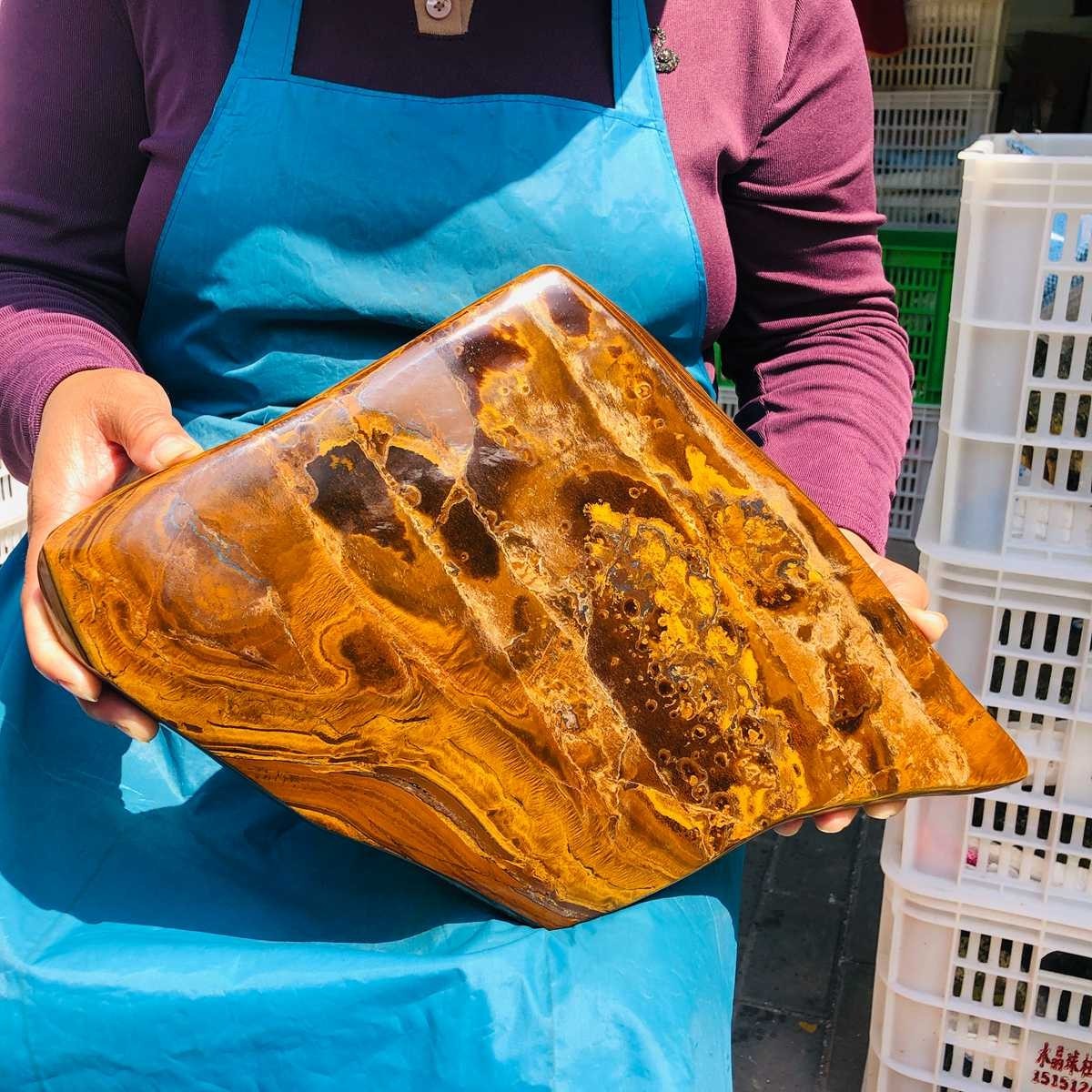 5480G Large Natural Tiger’s Eye Quartz Crystal Rough Mineral Specimen MH5324