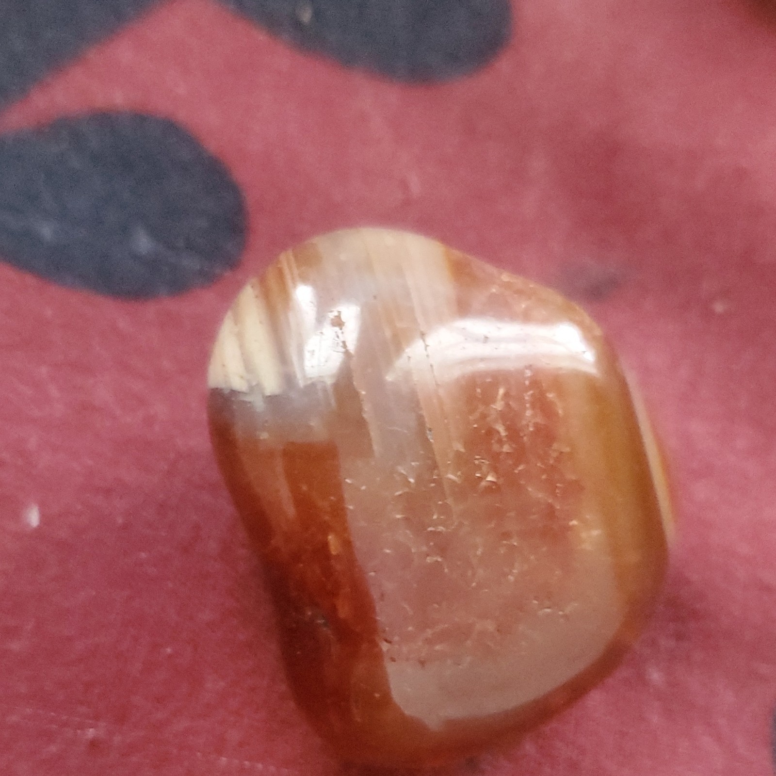 Tumbled Banded Brown and White Crystal Stone Mineral Specimen Collectible