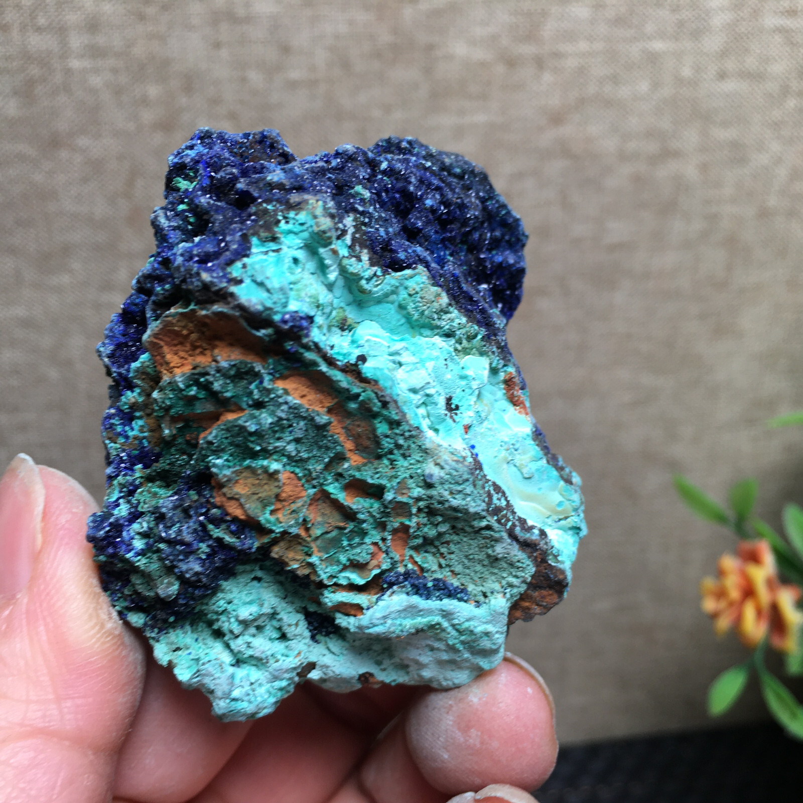 68g Natural Malachite and blue copper ore symbiotic specimens fd139