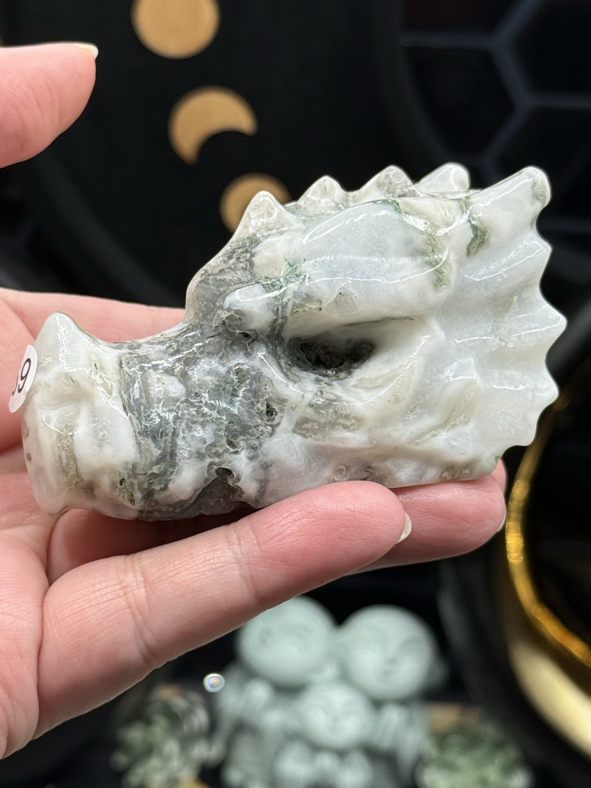 Natural Tree Agate Dragon Head Skull Good size Great price Free ship & gift