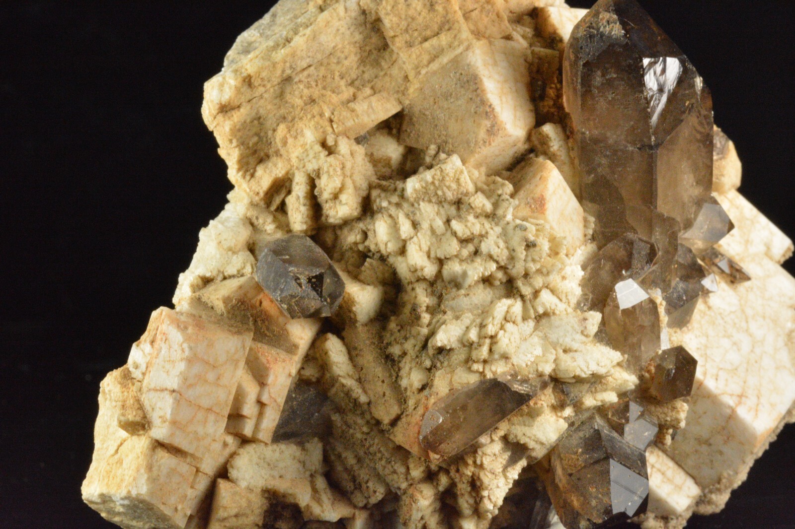 Smoky Quartz, Microcline Feldspar, Mineral Mountains, Utah