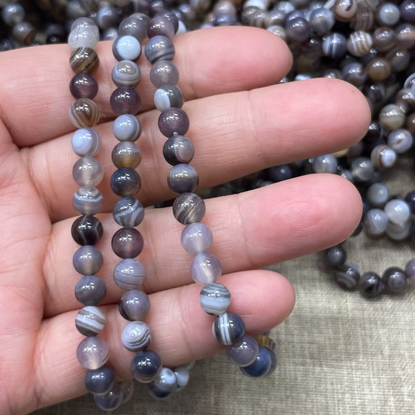 Wholesale 1 Pcs Persian agate Stone ball beads 6mm 7.5″ crystal Stretch Bracelet