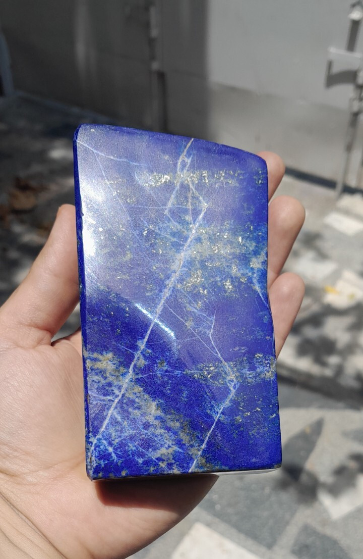 650Grams Lapis Lazuli Freeform Rough Tumbled Polished With Iron Pyrite Inclusion