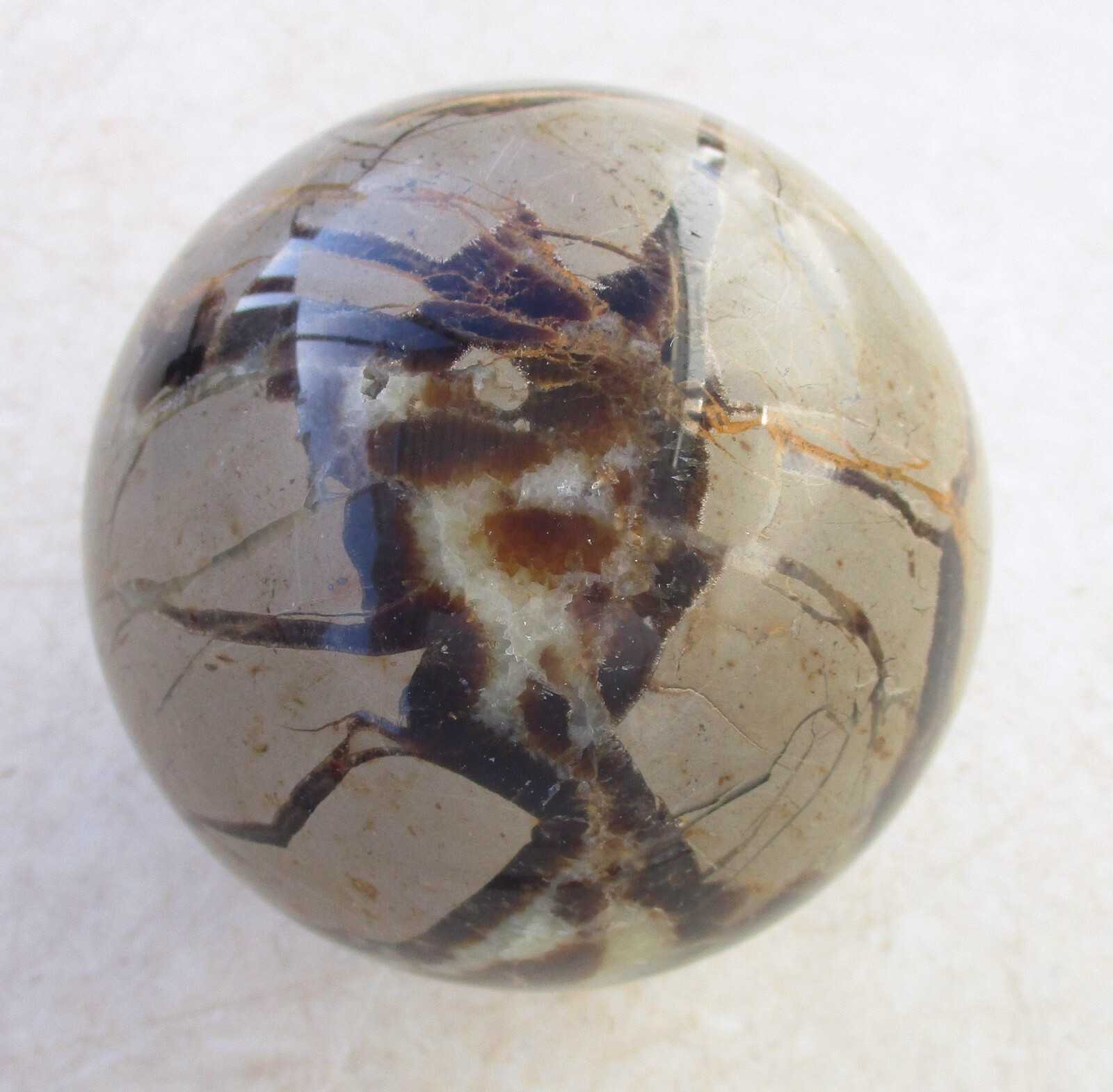 Fluorescent Septarian Nodule Sphere 76mm Collectible or Meditation Ball 4510