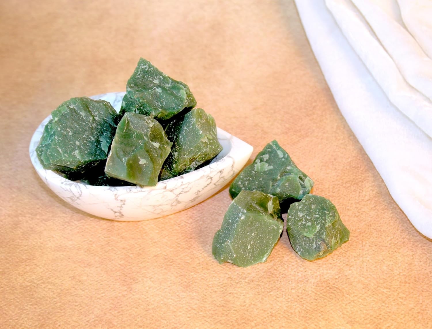 Green Jade Raw Crystals – Large 1.25-2.0” Natural Healing Stones for Luck, P