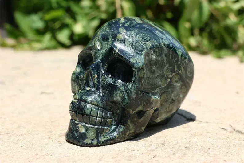 2LB+ Natural Kambaba Jasper Quartz crystal carving skull Reiki healing 1pc