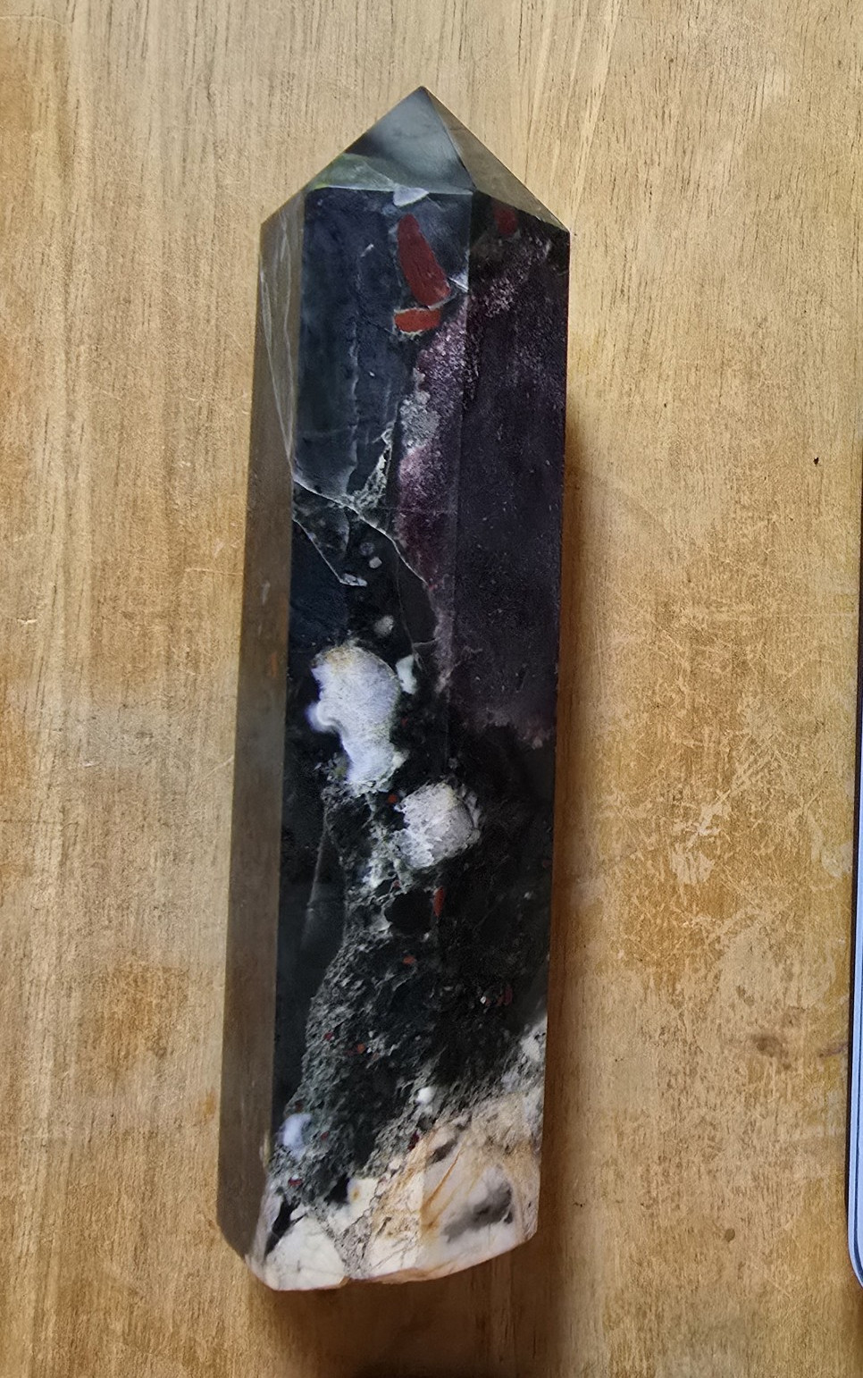 African Bloodstone Crystal/Stone Point Tower Obelisk 1 Lbs 5.2 Oz