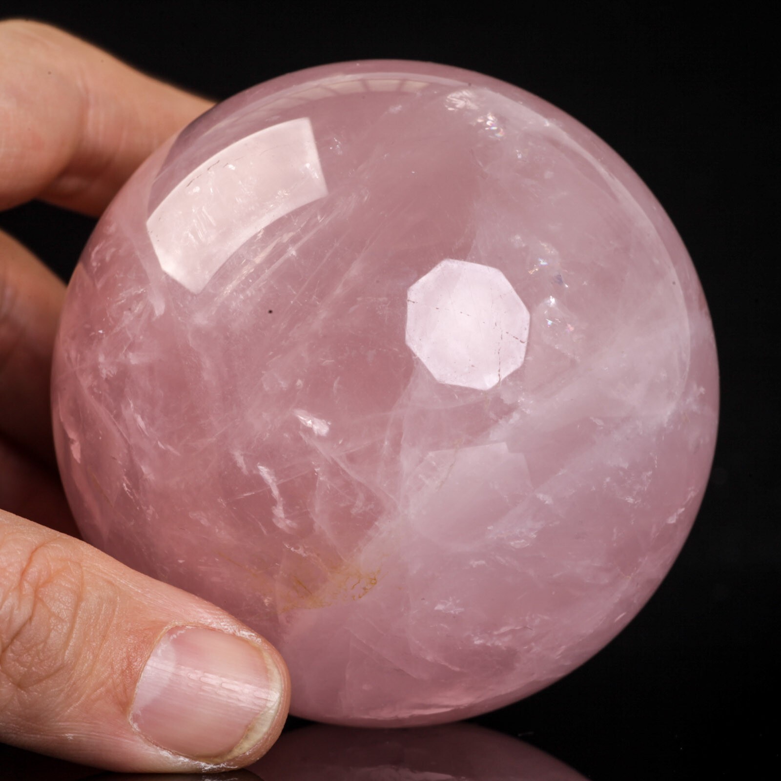 513g72mm Rose Quartz Sphere Crystal Ball Healing Natural Pink Decor Energy Stone