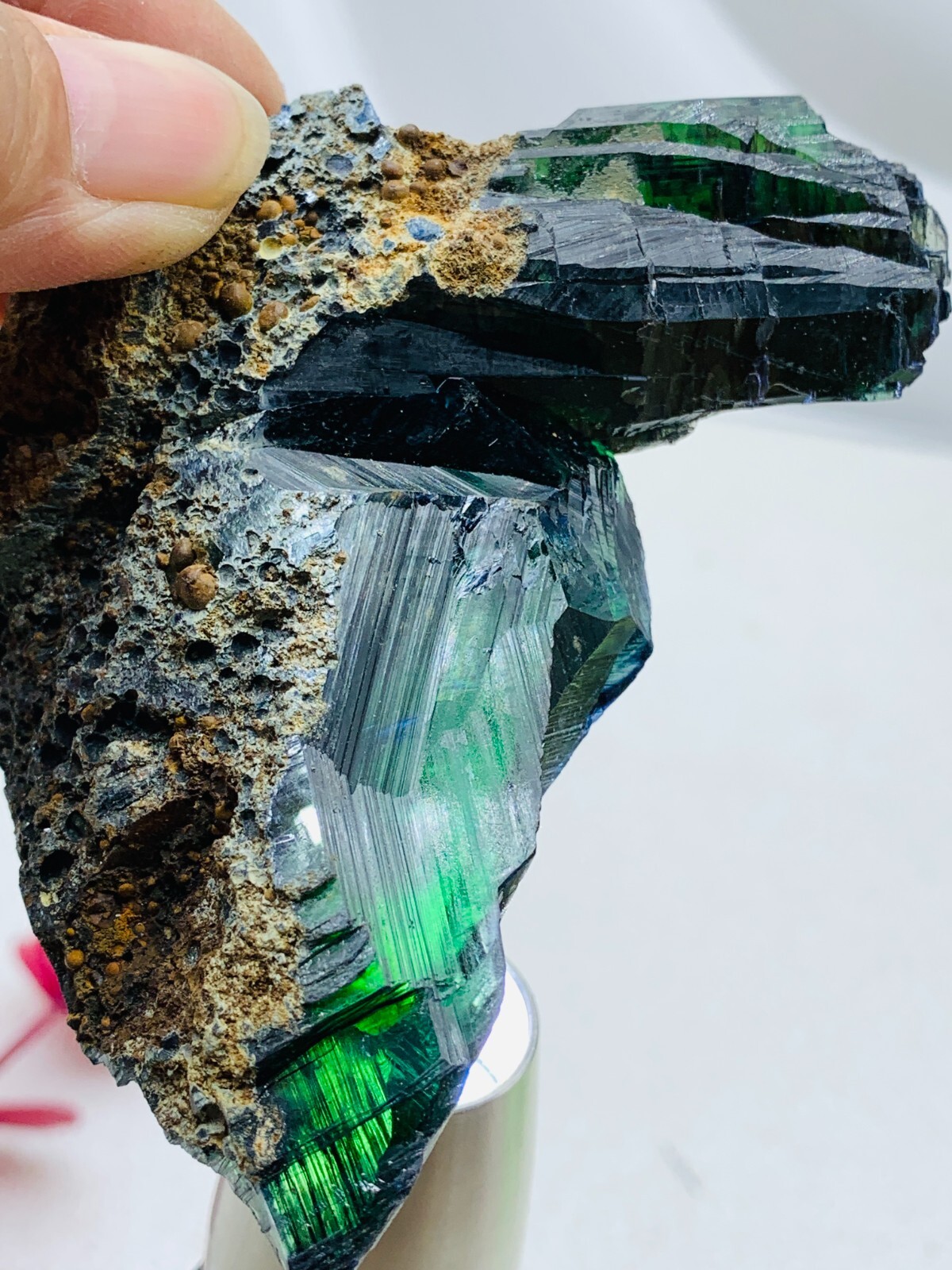 759ct85mm TOP EXCELLENT BLUE GREEN VIVIANITE CRYSTALS Specimen FROM Brazil GEM