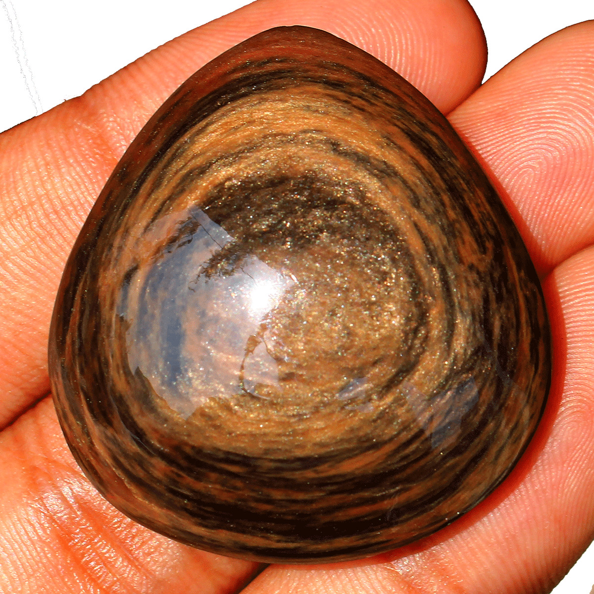 4 Pcs Natural Eye Of Copper Obsidian High Quality Teardrop Crystal Palmstones