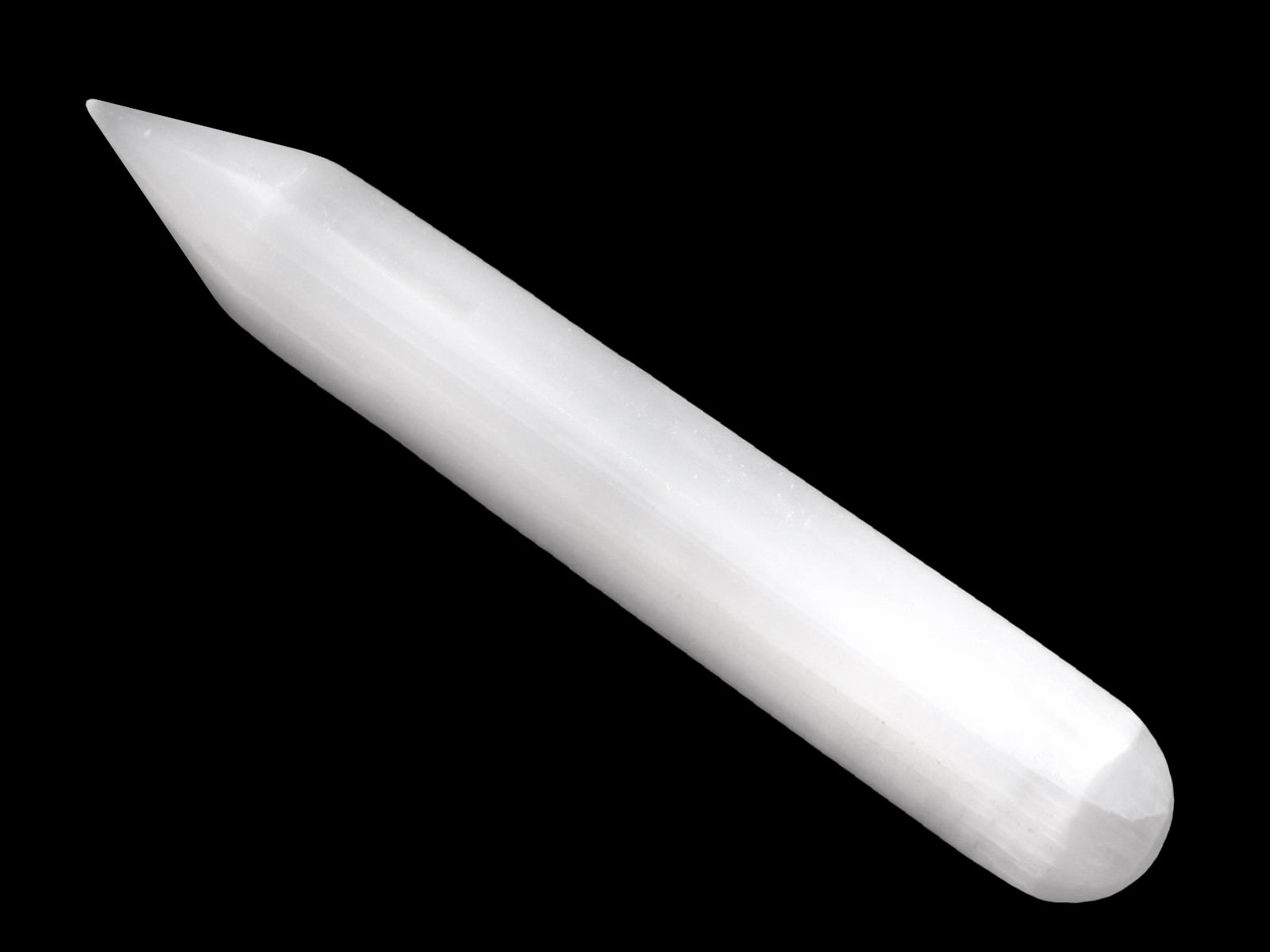 Selenite Crystal Massage Wand ” Smooth Polished Round Heal Reiki Energy CHARGED
