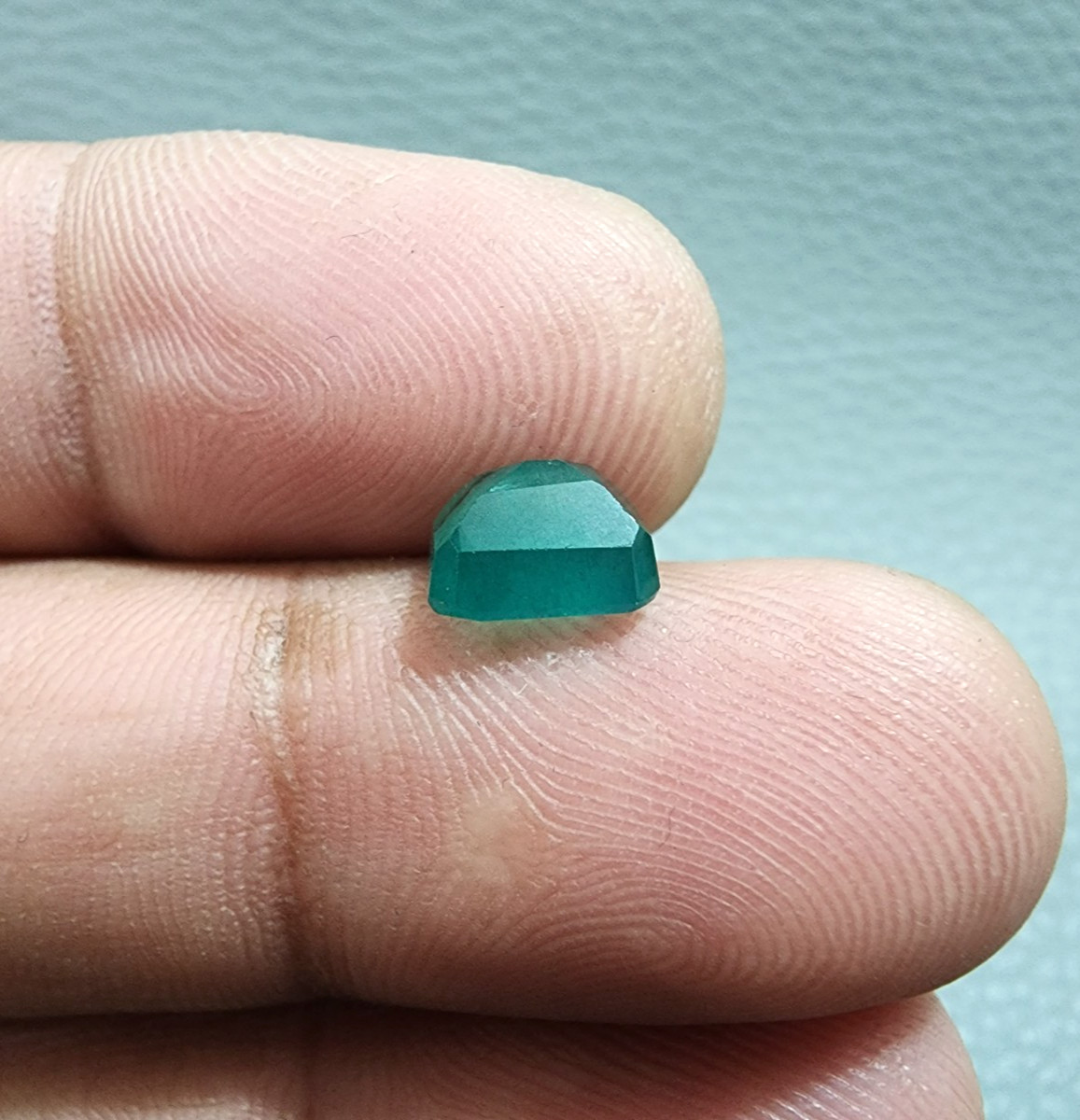 2.25 Crt Natural Green Zambian Emerald Faceted Emerald Cut Shape Loose Gemstone