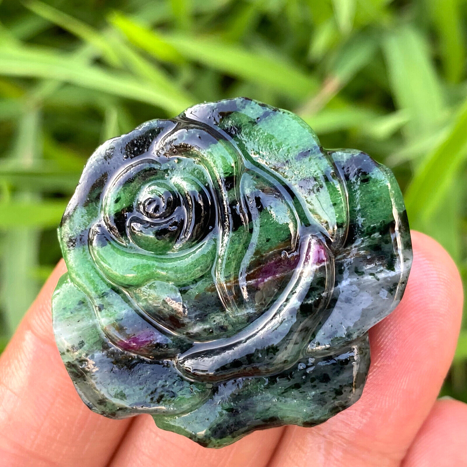 Natural zoisite quartz roses flowers skull hand carved reiki Healing 1pc