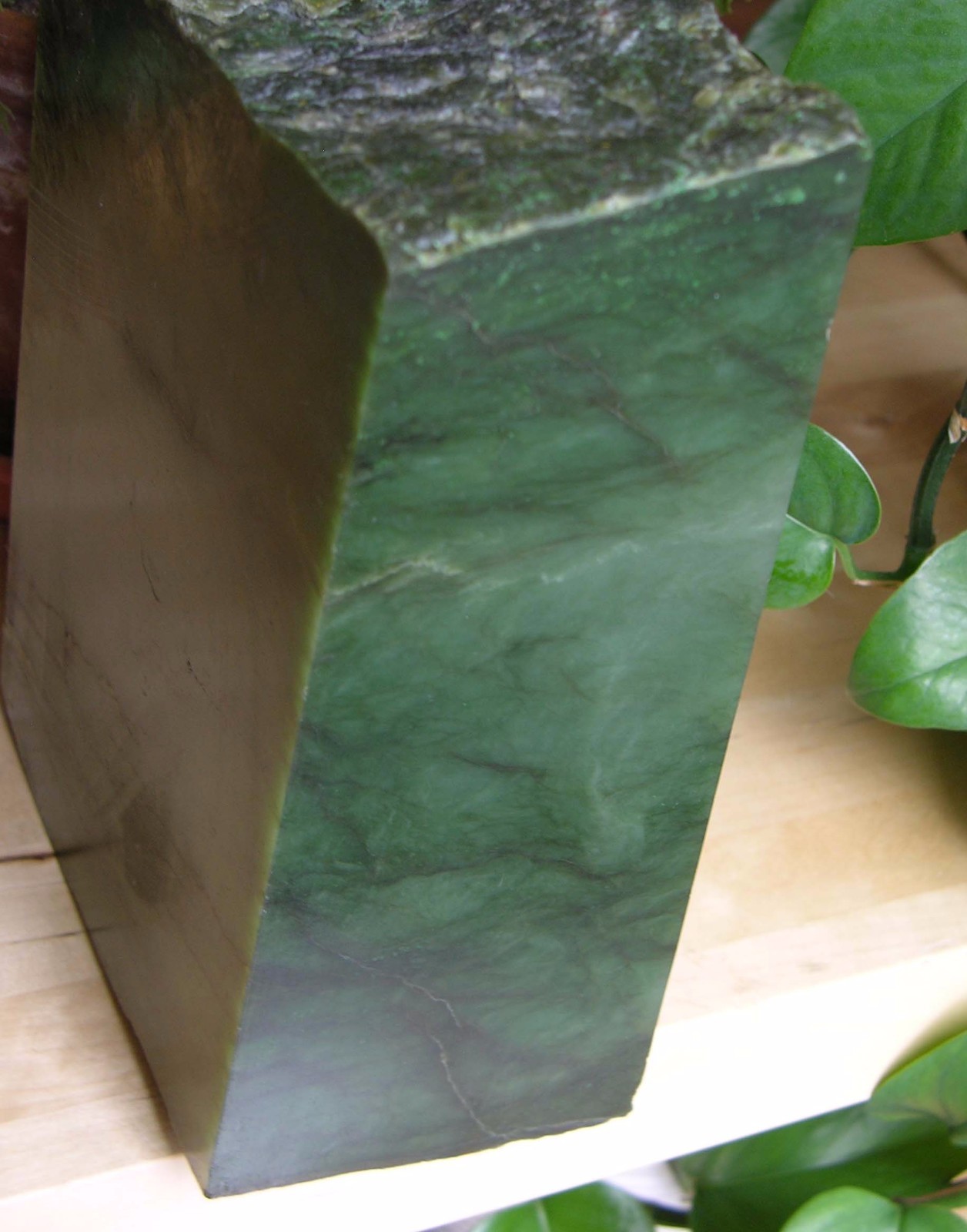 7345g BC Canada 100% Natural Raw Rough Green Jade Block Chunk Specimen 15.44 lb