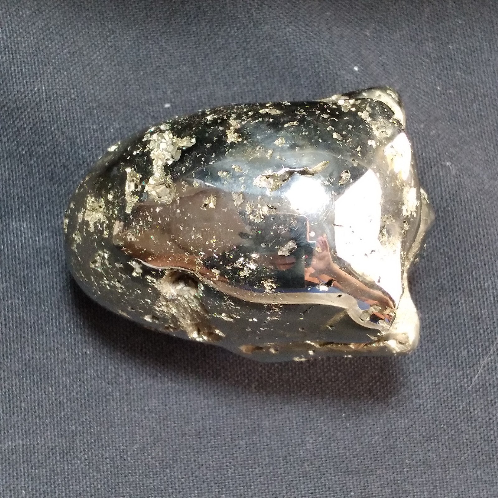 Hand Carved Skull Peruvian Pyrite Fools Gold Open Crystal Chambers Detail Heavy