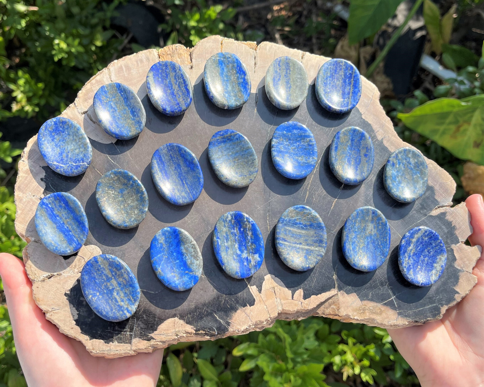Lapis Lazuli Worry Stone (Lapis Lazuli Palm Stone, Smooth Polished Pocket Stone)