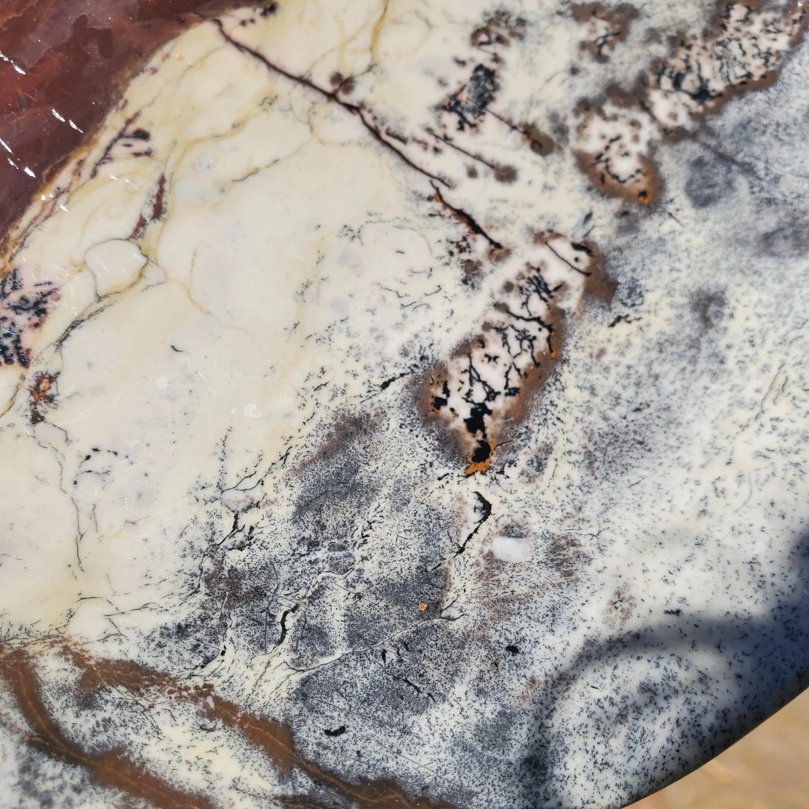 Picture Story Jasper Crystal Platter Plate Serving Display Dish l 1230 grams