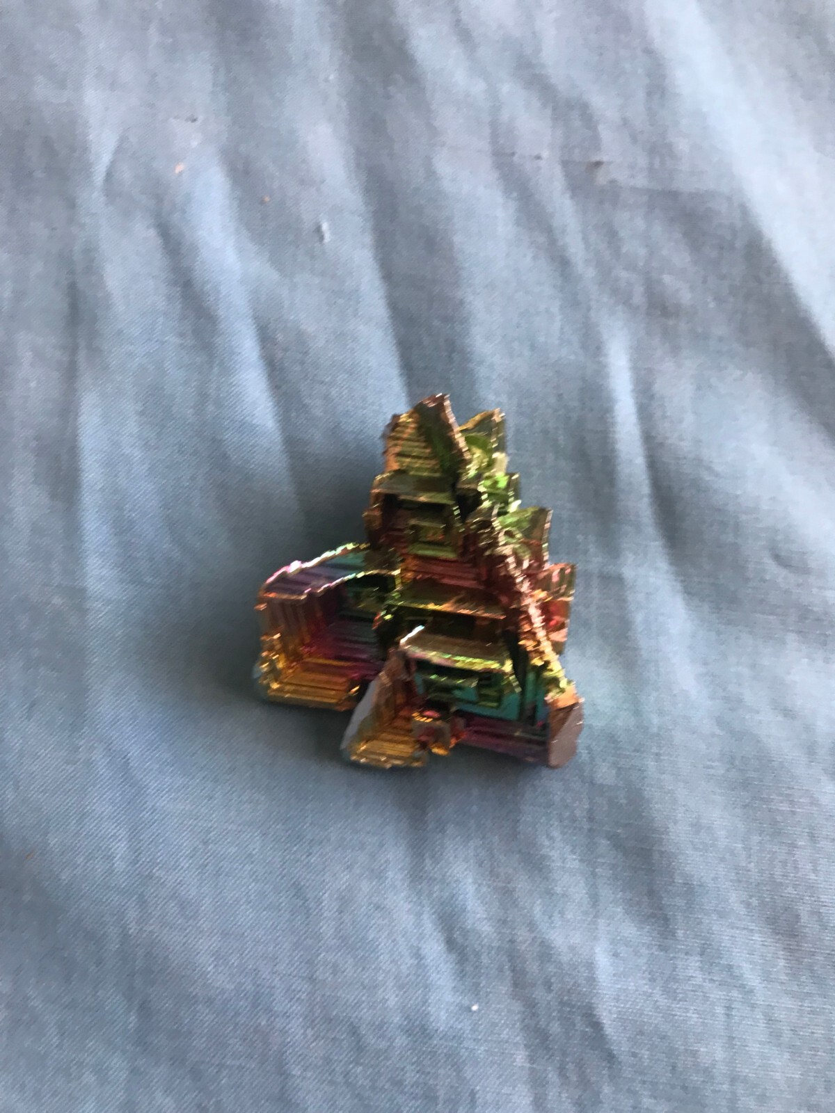 Pretty .89 Ounce 1-5/8” x 1-1/4” x 5/8” Piece of Rainbow Bismuth Crystals