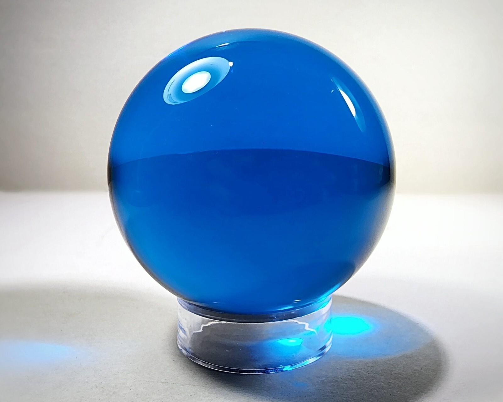 80mm Blue Crystal Ball, Blue Glass Scrying Sphere, 3.15 inch