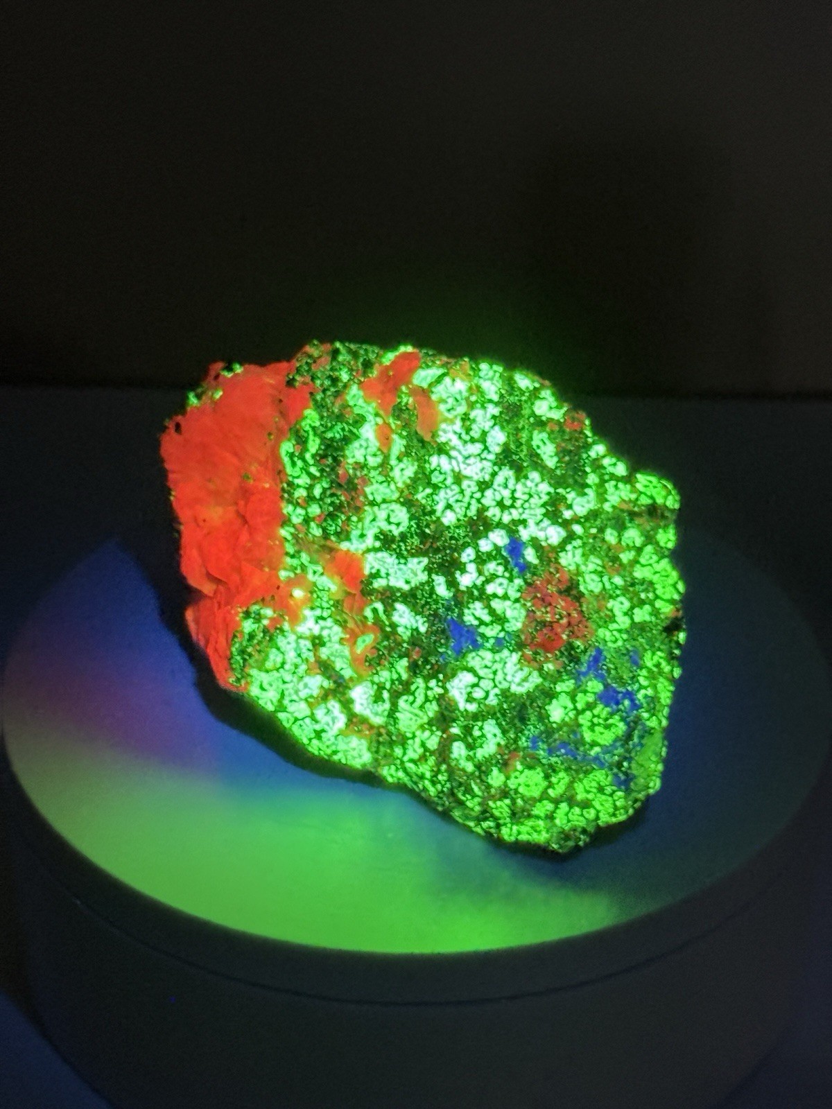 GLOWING Willemite & Calcite w/ Minor Hardystonite Fluorescent Mineral Specimen