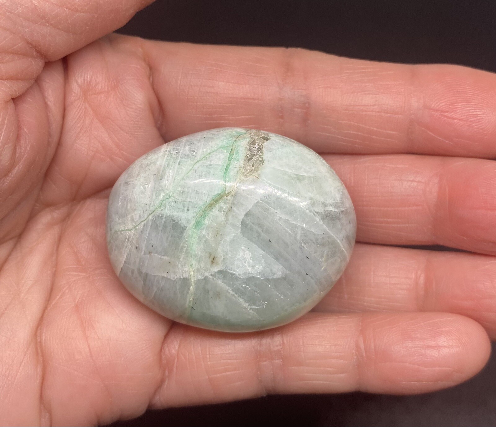 Garnierite Palm Stone Madagascar 51g Over 1 1/2in