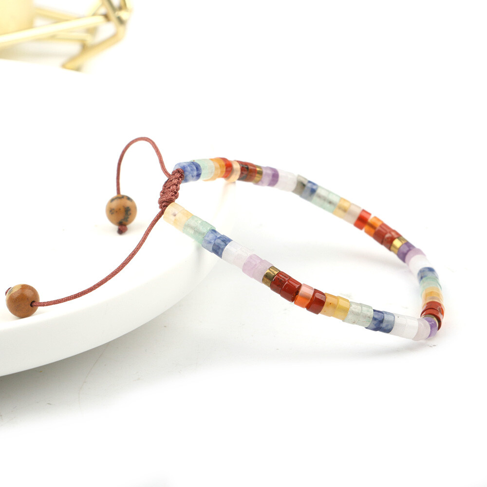 Natural Beaded Crystal Stone Bracelet Handmade Gemstone Dainty Jewelry Healing