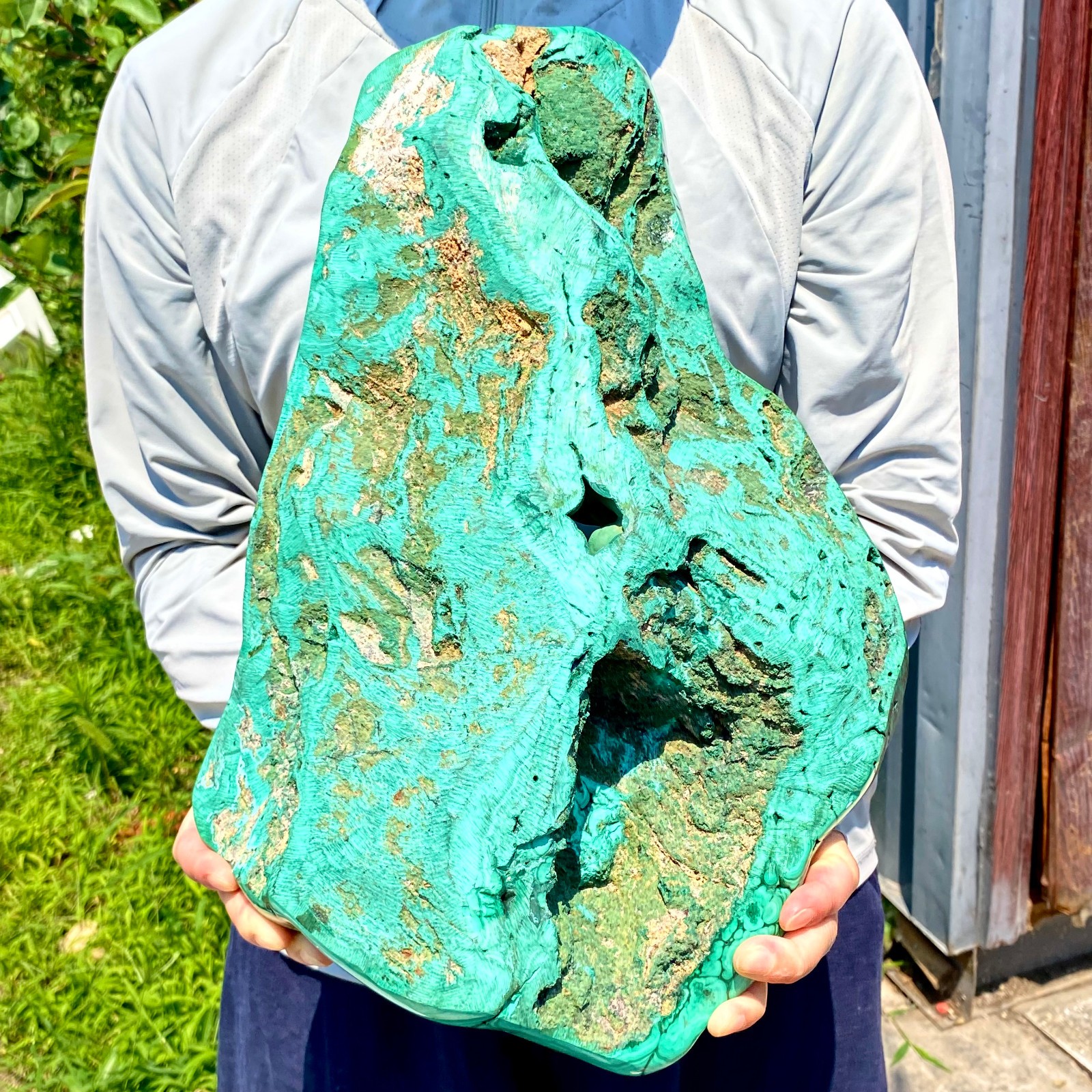 28.88LB TOP Natural Malachite crystal quartz Mineral specimen Reiki gem